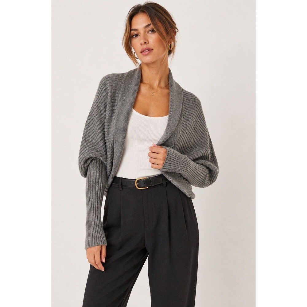 Club Monaco Gray Chunky Knit Cocoon Shrug Cardigan XS/S